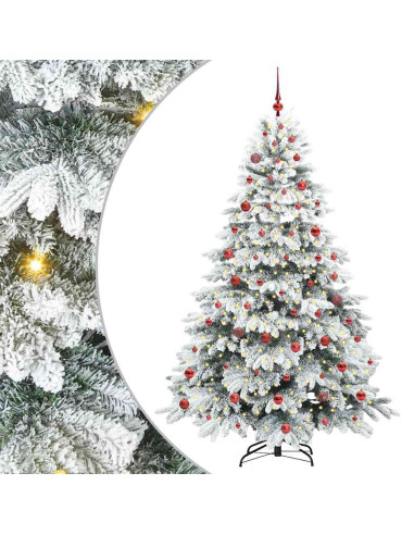 Albero di Natale artificiale con 300 LED Bianco 210 cm PE e PVC