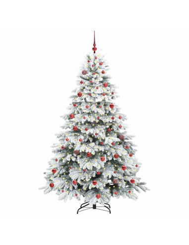 Albero di Natale artificiale con 300 LED Verde 210 cm PE e PVC