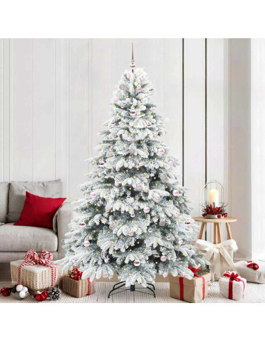 Albero di Natale artificiale con 300 LED Verde 210 cm PE e PVC