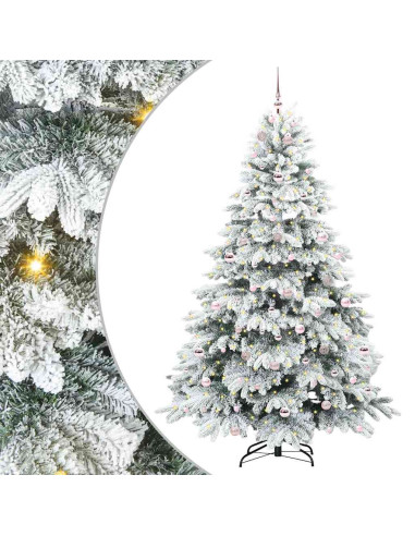 Albero di Natale artificiale con 300 LED Verde 210 cm PE e PVC