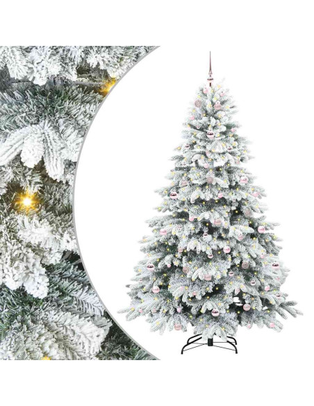 Albero di Natale artificiale con 300 LED Bianco 210 cm PE e PVC