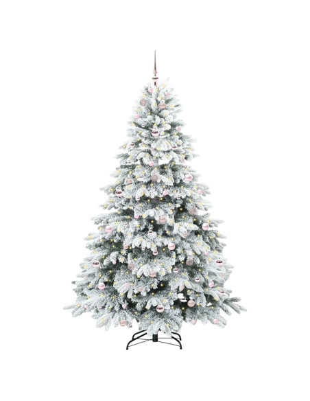 Albero di Natale artificiale con 300 LED Verde 210 cm PE e PVC