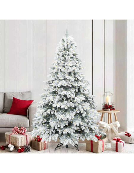 Albero di Natale artificiale con 300 LED Verde 210 cm PE e PVC
