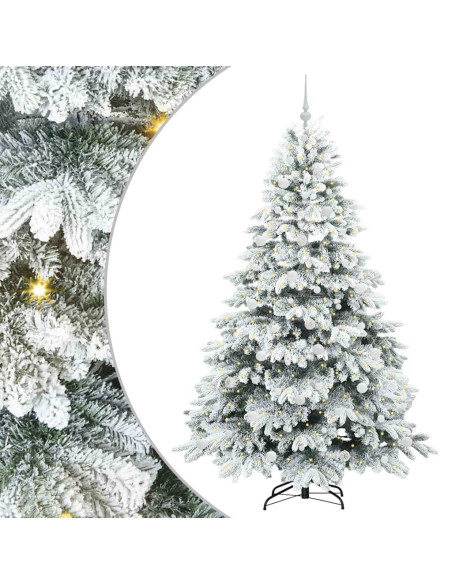 Albero di Natale artificiale con 300 LED Verde 210 cm PE e PVC