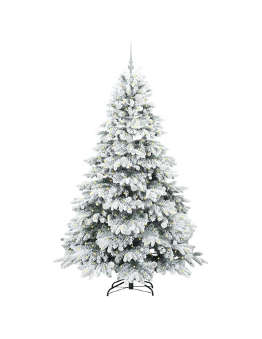 Albero di Natale artificiale con 300 LED Verde 210 cm PE e PVC