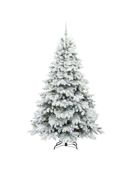 Albero di Natale artificiale con 300 LED Verde 210 cm PE e PVC