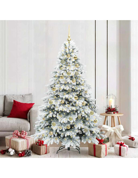 Albero di Natale artificiale con 300 LED Verde 210 cm PE e PVC