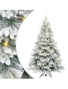 Albero di Natale artificiale con 300 LED Bianco 210 cm PE e PVC 2