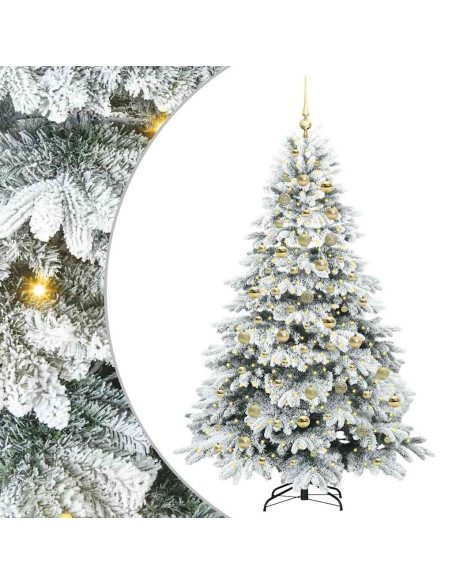 Albero di Natale artificiale con 300 LED Verde 210 cm PE e PVC