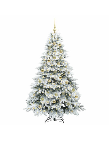 Albero di Natale artificiale con 300 LED Verde 210 cm PE e PVC