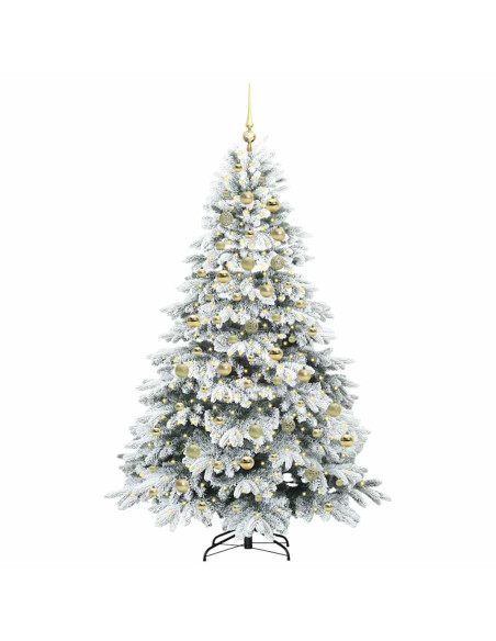 Albero di Natale artificiale con 300 LED Verde 210 cm PE e PVC