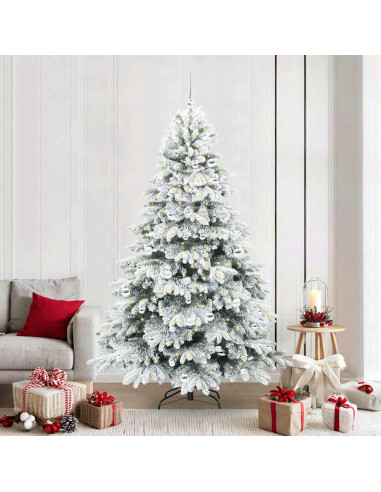 Albero di Natale artificiale con 300 LED Verde 210 cm PE e PVC