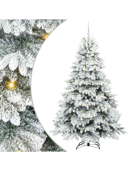 Albero di Natale artificiale con 300 LED Verde 210 cm PE e PVC