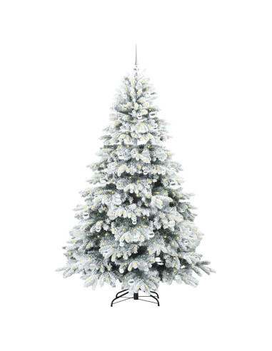 Albero di Natale artificiale con 300 LED Verde 210 cm PE e PVC