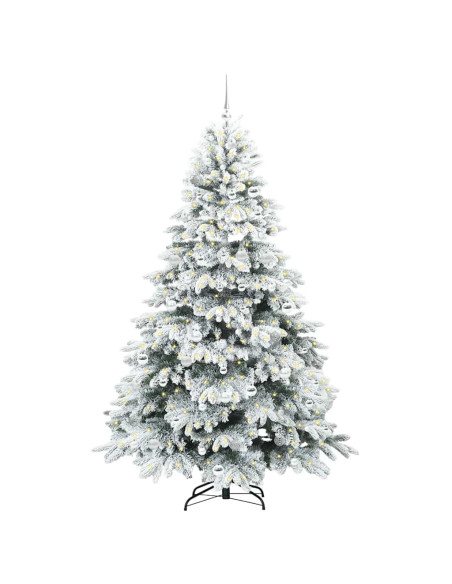Albero di Natale artificiale con 300 LED Verde 210 cm PE e PVC