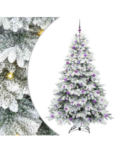 Albero di Natale artificiale con 300 LED Bianco 210 cm PE e PVC 2
