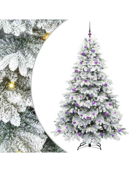 Albero di Natale artificiale con 300 LED Verde 210 cm PE e PVC