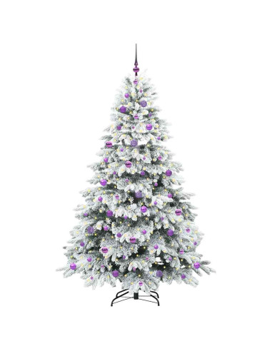 Albero di Natale artificiale con 300 LED Bianco 210 cm PE e PVC