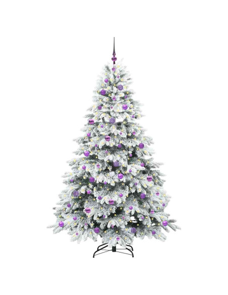 Albero di Natale artificiale con 300 LED Verde 210 cm PE e PVC