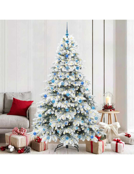 Albero di Natale artificiale con 300 LED Verde 210 cm PE e PVC