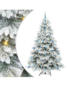 Albero di Natale artificiale con 300 LED Bianco 210 cm PE e PVC 2