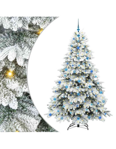 Albero di Natale artificiale con 300 LED Bianco 210 cm PE e PVC