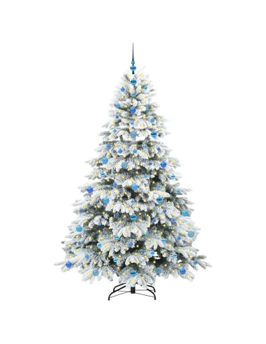 Albero di Natale artificiale con 300 LED Bianco 210 cm PE e PVC