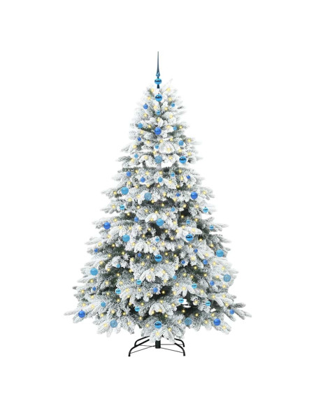 Albero di Natale artificiale con 300 LED Verde 210 cm PE e PVC