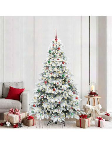 Albero di Natale artificiale con 300 LED Verde 210 cm PE e PVC