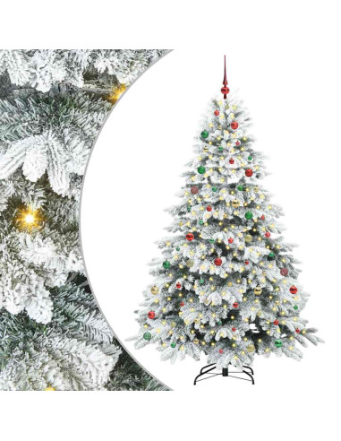 Albero di Natale artificiale con 300 LED Verde 210 cm PE e PVC