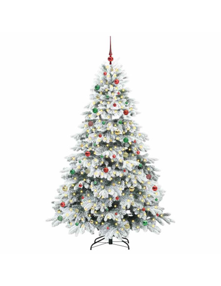 Albero di Natale artificiale con 300 LED Verde 210 cm PE e PVC
