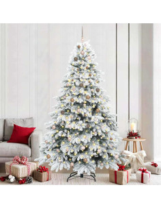 Albero di Natale artificiale con 300 LED Verde 240 cm PE e PVC 2