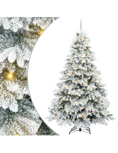 Albero di Natale artificiale con 300 LED Bianco 240 cm PE e PVC 2