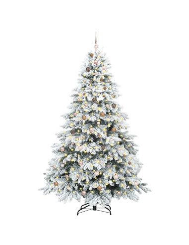 Albero di Natale artificiale con 300 LED Verde 240 cm PE e PVC