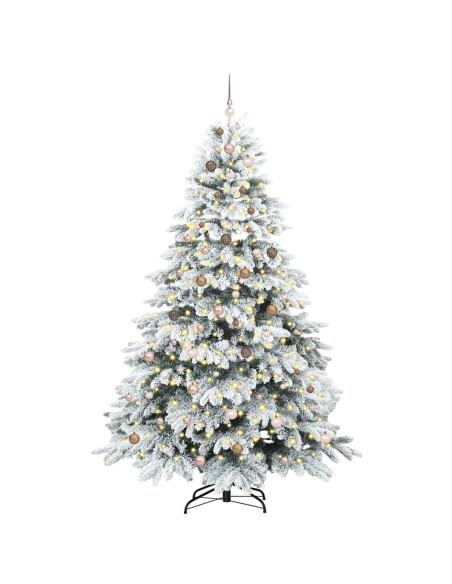 Albero di Natale artificiale con 300 LED Verde 240 cm PE e PVC