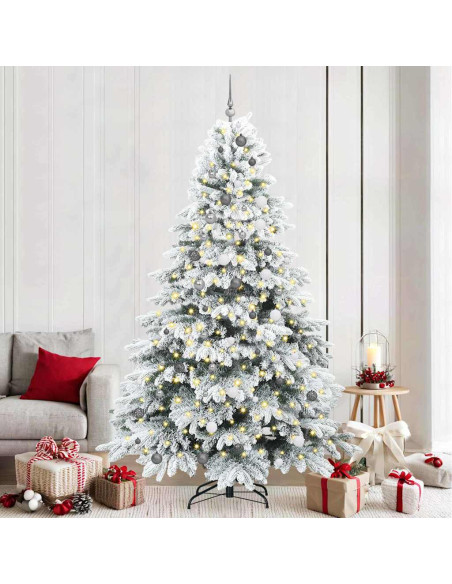 Albero di Natale artificiale con 300 LED Verde 240 cm PE e PVC
