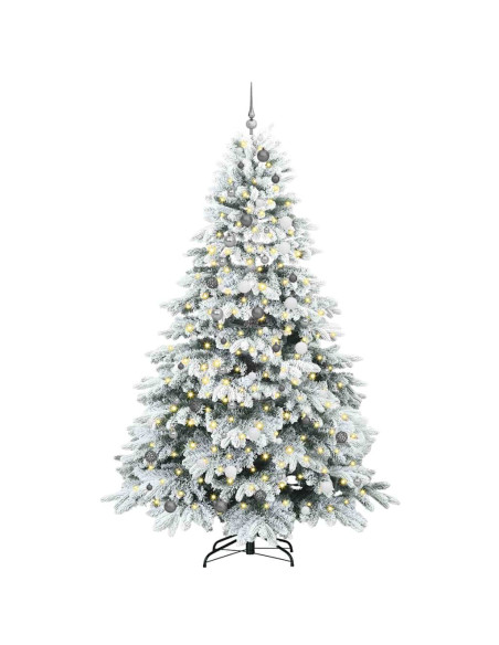Albero di Natale artificiale con 300 LED Verde 240 cm PE e PVC