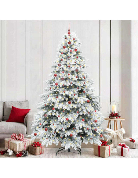 Albero di Natale artificiale con 300 LED Verde 240 cm PE e PVC