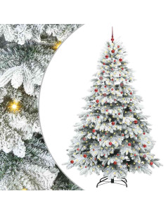 Albero di Natale artificiale con 300 LED Bianco 240 cm PE e PVC 2