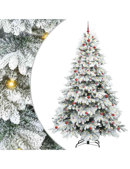 Albero di Natale artificiale con 300 LED Verde 240 cm PE e PVC