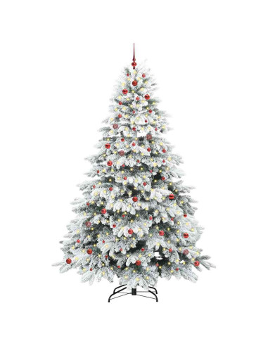 Albero di Natale artificiale con 300 LED Bianco 240 cm PE e PVC
