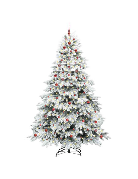Albero di Natale artificiale con 300 LED Verde 240 cm PE e PVC