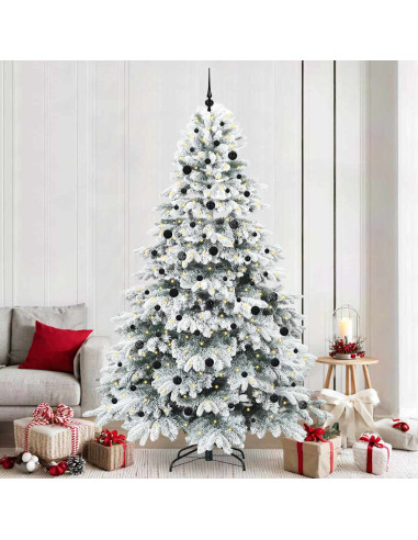 Albero di Natale artificiale con 300 LED Verde 240 cm PE e PVC