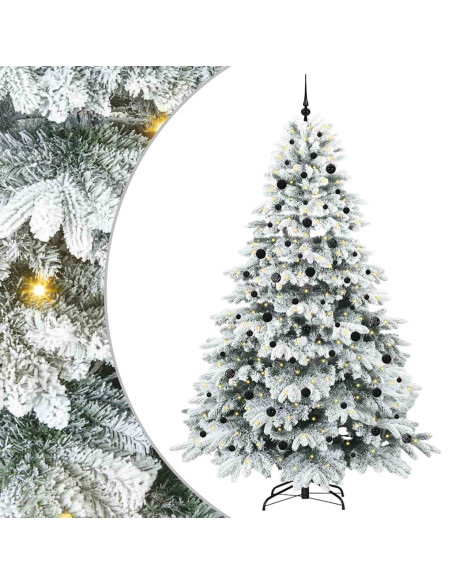 Albero di Natale artificiale con 300 LED Verde 240 cm PE e PVC