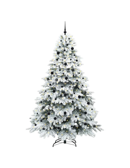 Albero di Natale artificiale con 300 LED Verde 240 cm PE e PVC