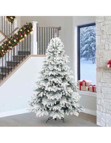 Albero di Natale artificiale con 300 LED Verde 240 cm PE e PVC
