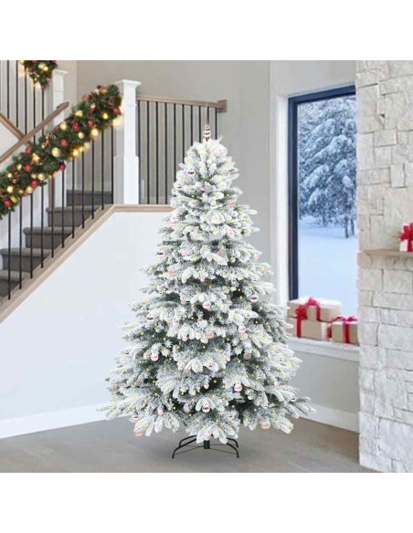 Albero di Natale artificiale con 300 LED Verde 240 cm PE e PVC