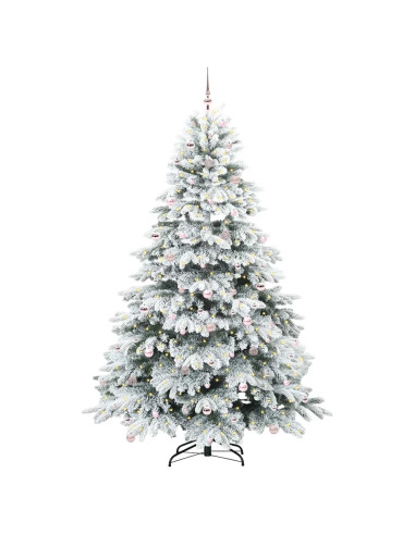 Albero di Natale artificiale con 300 LED Verde 240 cm PE e PVC