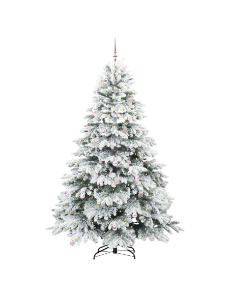 Albero di Natale artificiale con 300 LED Verde 240 cm PE e PVC
