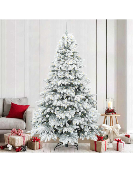 Albero di Natale artificiale con 300 LED Verde 240 cm PE e PVC